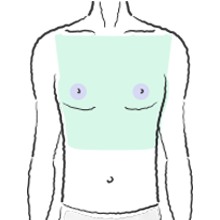 胸の脱毛の範囲